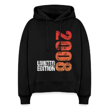 Limited Edition 2008 18. Geburtstag Geschenk - Stanley/Stella Boxy Frauen Bio Hoodie Nora - Schwarz - Vorne