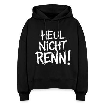 Heul nicht Renn! - Stanley/Stella Boxy Frauen Bio Hoodie Nora - Schwarz - Vorne