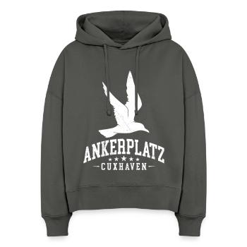 North Sea Holiday CUXHAVEN ANCHORAGE Fun - Stanley/Stella Boxy Women Organic Hoodie Nora - anthracite - Front