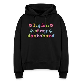 Großer Fan von meinem Dachshund - Stanley/Stella Boxy Frauen Bio Hoodie Nora - Schwarz - Vorne
