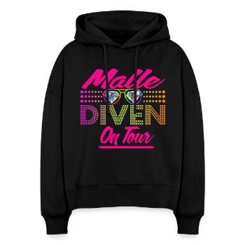 Mallorca, Tour,  Mädels - Stanley/Stella Boxy Frauen Bio Hoodie Nora - Schwarz - Vorne