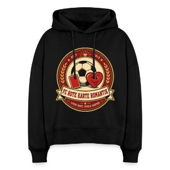 FC Rote Karte Romantik - Stanley/Stella Boxy Frauen Bio Hoodie Nora - Schwarz - Vorne