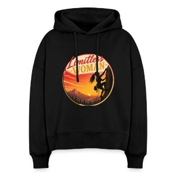 Femme sans limites – Escalade sans limites - Sweat à capuche bio Nora coupe boxy Stanley/Stella Femme - noir - Devant