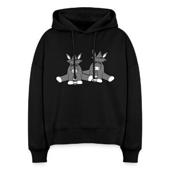 2 freunde team bayern hut bier alkohol - Stanley/Stella Boxy Frauen Bio Hoodie Nora - Schwarz - Vorne