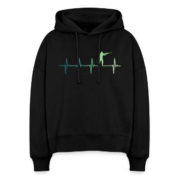 Jagd Herzschlagjäger - Stanley/Stella Boxy Frauen Bio Hoodie Nora - Schwarz - Vorne