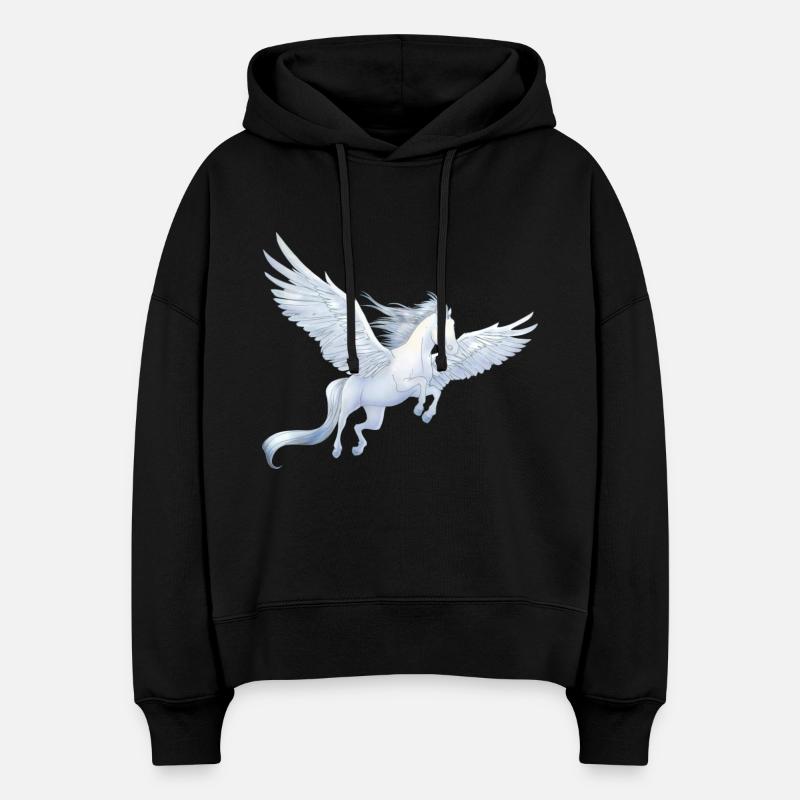Pegasus 8 - Sweat à capuche bio Nora coupe boxy Stanley/Stella Femme - noir