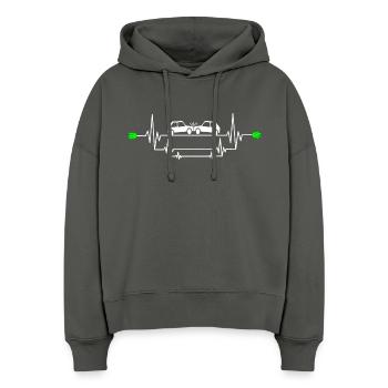 Gefährlicher E-Auto Unfall - Stanley/Stella Boxy Frauen Bio Hoodie Nora - Anthrazit - Vorne