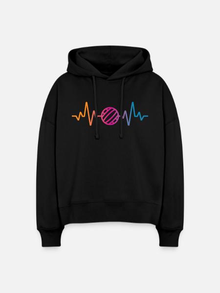 Volleyball Herzschlag - Stanley/Stella Boxy Frauen Bio Hoodie Nora - Schwarz