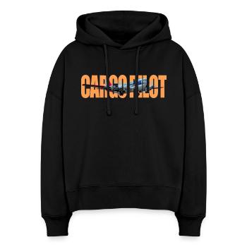Cargo pilot C-97 - Stanley/Stella Boxy Frauen Bio Hoodie Nora - Schwarz - Vorne