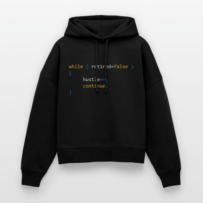 CONTINUER HÂTE EN CAS DE NON RETIRÉ - JAVA CODE Sweat à capuche bio Nora coupe boxy Stanley/Stella Femme