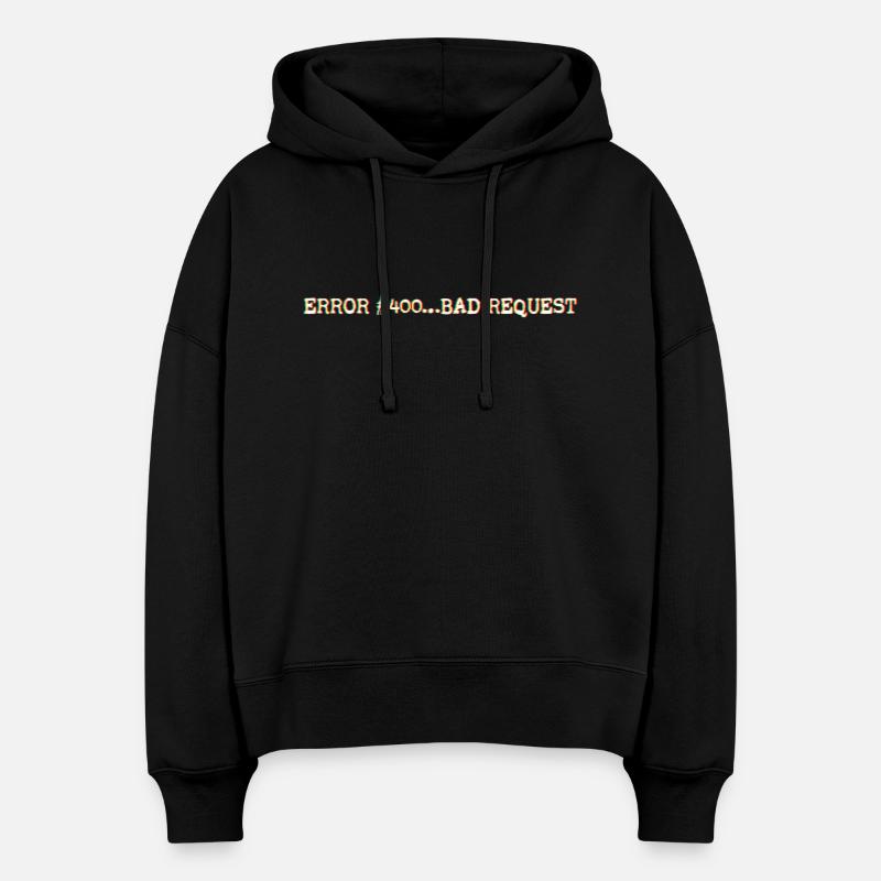 Error400_BadRequest - Sweat à capuche bio Nora coupe boxy Stanley/Stella Femme - noir