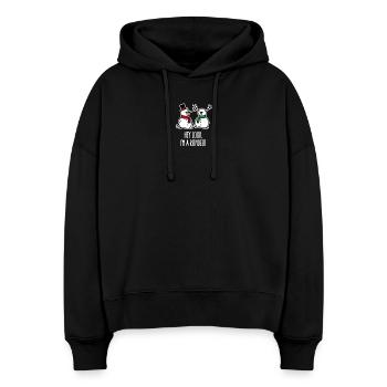 Ugly Christmas, Schneemann Cartoon Rentier Witz - Stanley/Stella Boxy Frauen Bio Hoodie Nora - Schwarz - Vorne
