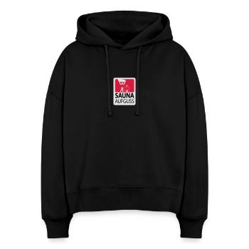 SaunaAufguss - Stanley/Stella Boxy Frauen Bio Hoodie Nora - Schwarz - Vorne