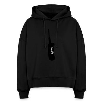 cell oldschool - Sweat à capuche bio Nora coupe boxy Stanley/Stella Femme - noir - Devant