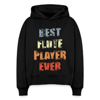 Bester Flötist - Stanley/Stella Boxy Frauen Bio Hoodie Nora - Schwarz - Vorne