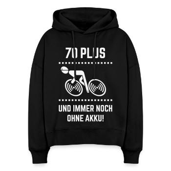 70 Plus – toujours sans batterie ! Vélo de route Vélo W - Sweat à capuche bio Nora coupe boxy Stanley/Stella Femme - noir - Devant