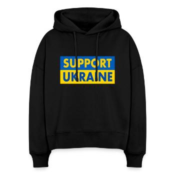 Support ukraine - Stanley/Stella Boxy Frauen Bio Hoodie Nora - Schwarz - Vorne