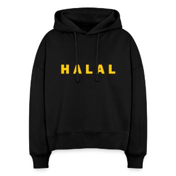 Halal - Stanley/Stella Boxy Frauen Bio Hoodie Nora - Schwarz - Vorne