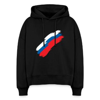 Slowenien - Stanley/Stella Boxy Frauen Bio Hoodie Nora - Schwarz - Vorne