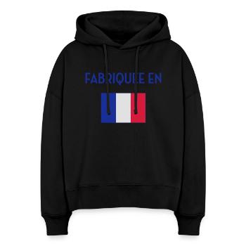 France / Français / Française / Bébé / Naissance - Stanley/Stella Boxy Women Organic Hoodie Nora - black - Front