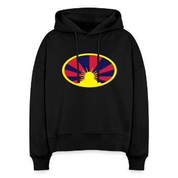 Tibet - Stanley/Stella Boxy Frauen Bio Hoodie Nora - Schwarz - Vorne