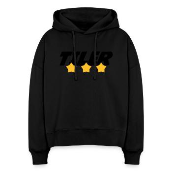 carreleur / carrelage / construction / maçon - Sweat à capuche bio Nora coupe boxy Stanley/Stella Femme - noir - Devant
