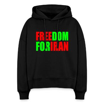 Freedom for iran - Stanley/Stella Boxy Frauen Bio Hoodie Nora - Schwarz - Vorne