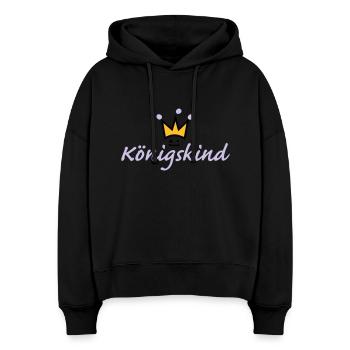 Königskind (b) - Stanley/Stella Boxy Frauen Bio Hoodie Nora - Schwarz - Vorne