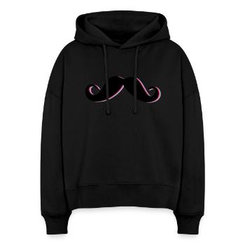 Funky Mustache - Stanley/Stella Boxy Frauen Bio Hoodie Nora - Schwarz - Vorne