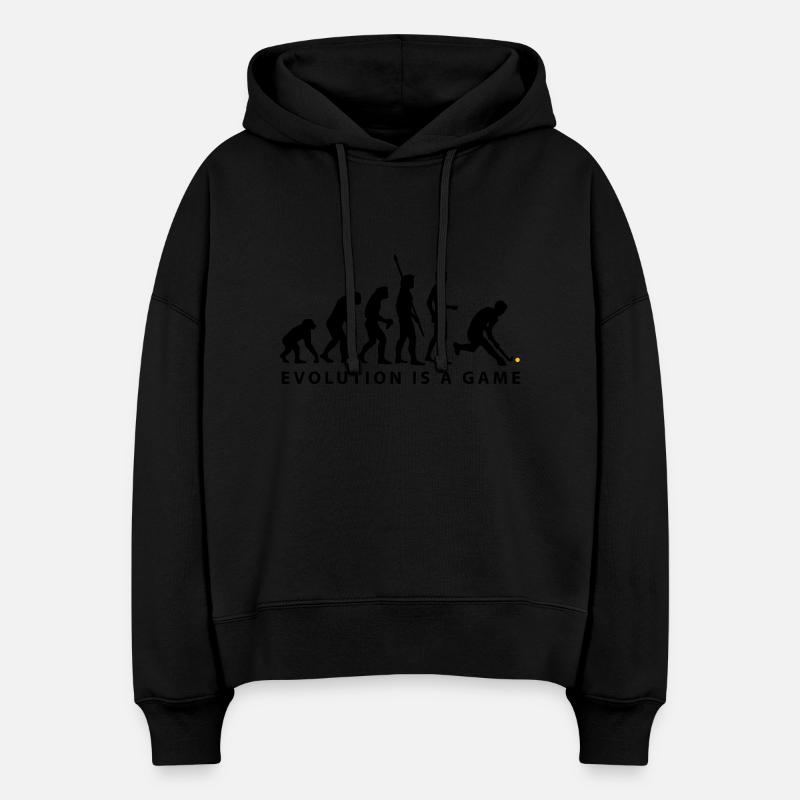 evolution_herren_hockey_b_2c - Sweat à capuche bio Nora coupe boxy Stanley/Stella Femme - noir