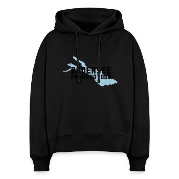Bodensee Fahrradtour - Stanley/Stella Boxy Frauen Bio Hoodie Nora - Schwarz - Vorne