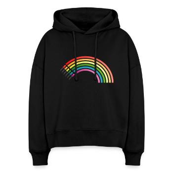 Regenbogen - Stanley/Stella Boxy Frauen Bio Hoodie Nora - Schwarz - Vorne