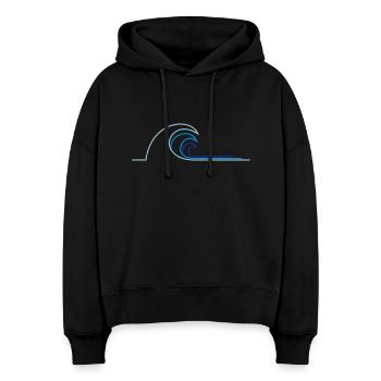 Welle - Stanley/Stella Boxy Frauen Bio Hoodie Nora - Schwarz - Vorne