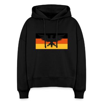 Flagge Deutschland mit Adler - Stanley/Stella Boxy Frauen Bio Hoodie Nora - Schwarz - Vorne