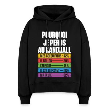 Lustige Gründe, den Humor zu verlieren Handballtrainer - Stanley/Stella Boxy Frauen Bio Hoodie Nora - Schwarz - Vorne