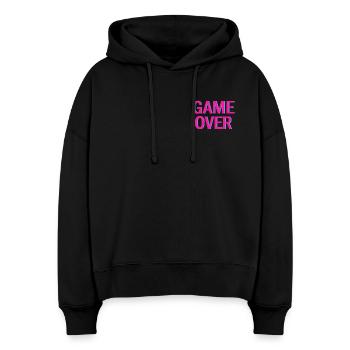 Game Over Neon Arcade Vibe - Stanley/Stella Boxy Frauen Bio Hoodie Nora - Schwarz - Vorne