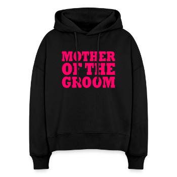 Mother of the groom - Sweat à capuche bio Nora coupe boxy Stanley/Stella Femme - noir - Devant
