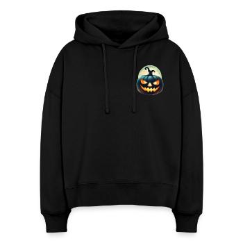 Halloween Pumpkin - Printflow - Stanley/Stella Boxy Frauen Bio Hoodie Nora - Schwarz - Vorne
