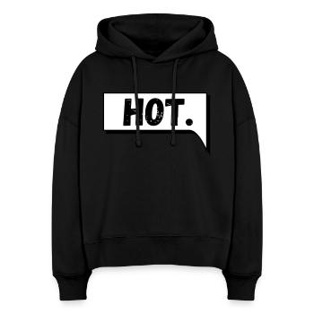 Comic Speech Bubble Hot - Stanley/Stella Boxy Women Organic Hoodie Nora - black - Front