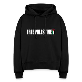 Free palestine - Stanley/Stella Boxy Frauen Bio Hoodie Nora - Schwarz - Vorne
