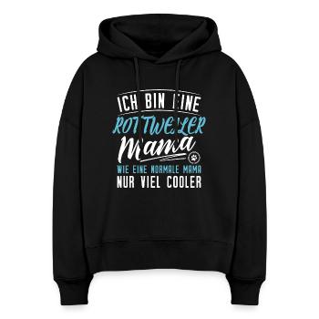 Rottweiler Mama - Stanley/Stella Boxy Frauen Bio Hoodie Nora - Schwarz - Vorne