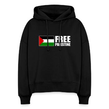 Free palestine - Stanley/Stella Boxy Frauen Bio Hoodie Nora - Schwarz - Vorne