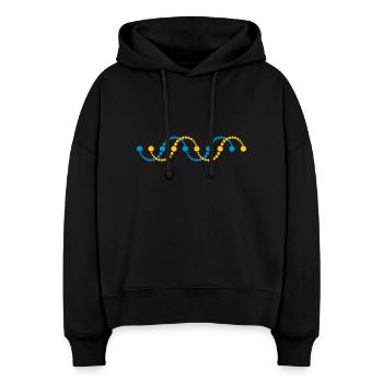 DNA Helix Spirale Kornkreis Schlange Frequenz DNS - Stanley/Stella Boxy Frauen Bio Hoodie Nora - Schwarz - Vorne