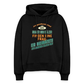JGA Team - Brauer und Mälzer - petrol strong - Stanley/Stella Boxy Frauen Bio Hoodie Nora - Schwarz - Vorne