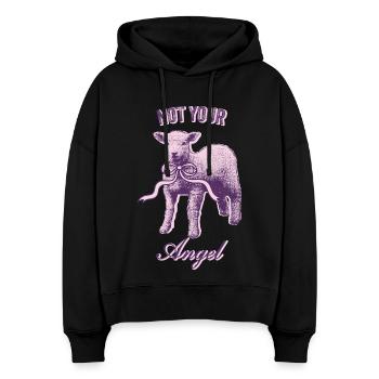 Aesthetic Lamb – Rebellious & Sweet - Stanley/Stella Boxy Women Organic Hoodie Nora - black - Front