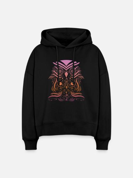Stylish Skull - Stanley/Stella Boxy Frauen Bio Hoodie Nora - Schwarz