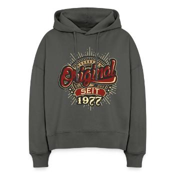 Geburtstag Original seit 1977 - Stanley/Stella Boxy Frauen Bio Hoodie Nora - Anthrazit - Vorne