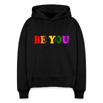 Be you - Stanley/Stella Boxy Frauen Bio Hoodie Nora - Schwarz - Vorne