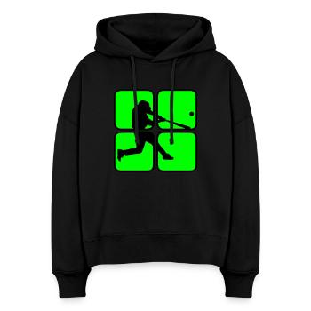 Baseball 2 - Stanley/Stella Boxy Frauen Bio Hoodie Nora - Schwarz - Vorne