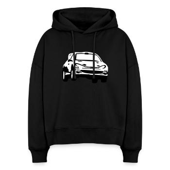 Rally car, race car - Sweat à capuche bio Nora coupe boxy Stanley/Stella Femme - noir - Devant
